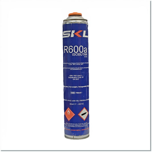 SKL R600a Isobutan Refrigerant Gas Canister - 750ml / 420g
